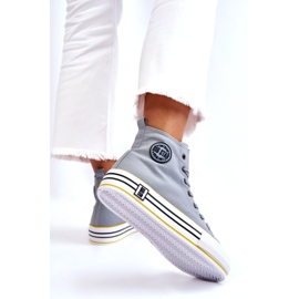 Sneaker ad alto materiale femminile sulla piattaforma Big Star LL274188 Blu chiaro 2