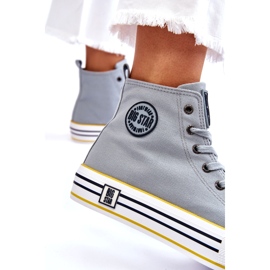 Sneaker ad alto materiale femminile sulla piattaforma Big Star LL274188 Blu chiaro 3