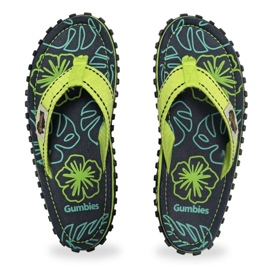 Flip-flops Gumbies Islander Flip-Flops Lime Hibiscus Gu-Fisl148 verde 1