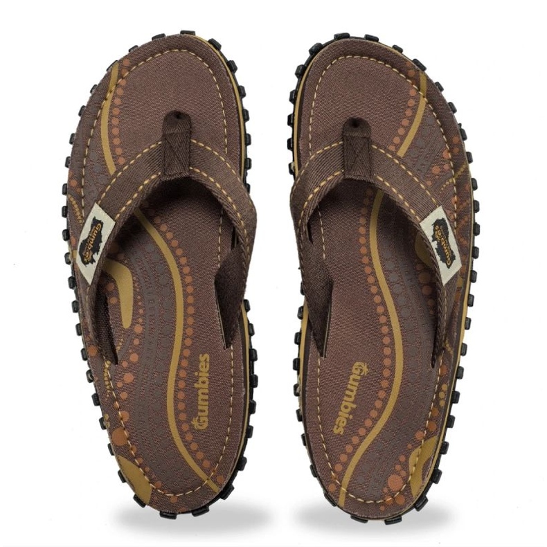 Gumbies Gambies giapponese Islander Flip-Flops Unisex Aboriginal Gu-Fisl095 marrone 1