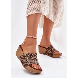Zazoo 40289 Flip in pelle femminile sul leopardo del cuneo di sughero beige 2
