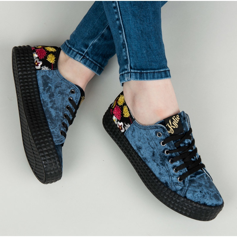 Kylie Sneakers Blu Velluto 1