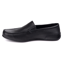 Polbut Mocassini in pelle maschile 2105 Black Fat Pea nero 1