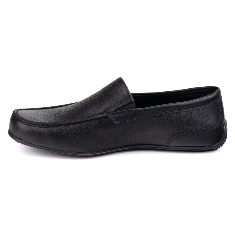 Polbut Mocassini in pelle maschile 2105 Black Fat Pea nero 1
