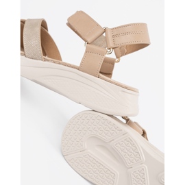 Sergio Leone Sandali beige leggeri su una piattaforma bianca 1