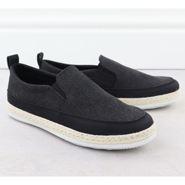 Nowacki Scarpe da uomo Espadrilles scivolate in nero 0017-T 1