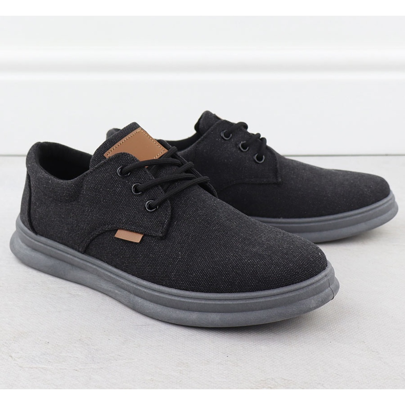 Scarpe casual maschile tessile nera Nowacki 1059-H nero 1