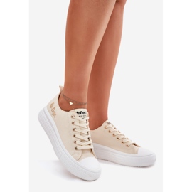 Sneaker femminili sulla piattaforma Lee Cooper LCW-24-44-2464L beige 1