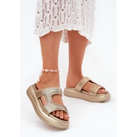 Inna Infradito da donne decorati sulla piattaforma d'oro 2