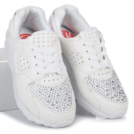 Kylie Scarpe sportive con cristalli bianco 2