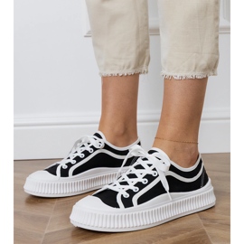 Sneakers nere con plateau da donna nero 1