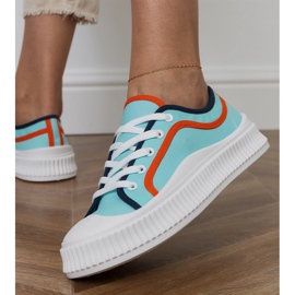 Sneakers platform da donna blu 2