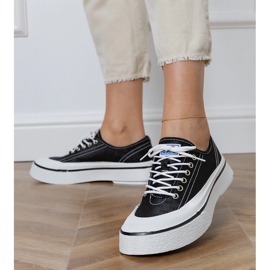 Sneakers nere con plateau da donna nero 1