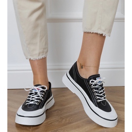 Sneakers nere con plateau da donna nero 2