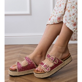 Pink espadrilles glitter con fibbie rosa 2