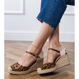 Panther Sandals Espadrilles on Wedge marrone 2