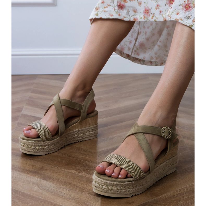Espadrille verdi su Wedge verde 1