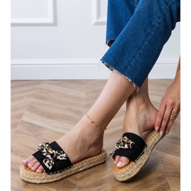 Espadrille nere con un arco nero 1