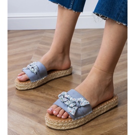 Espadrille blu con un arco 1