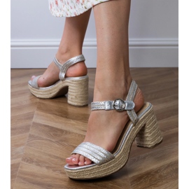 Silver espadrilles sandals sul palo argento 2