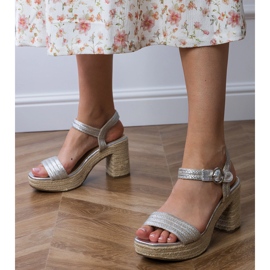 Silver espadrilles sandals sul palo argento 1