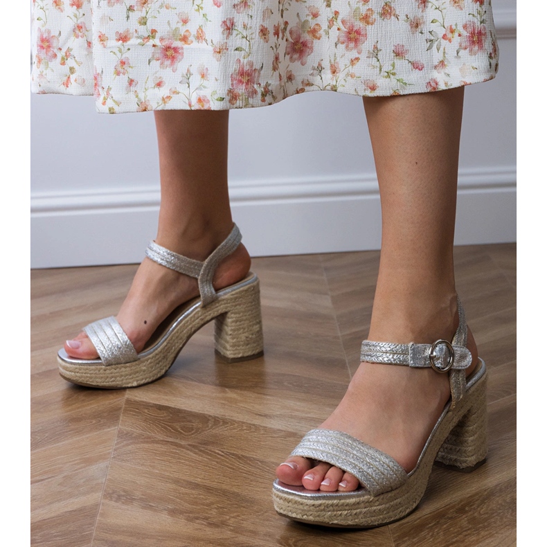 Silver espadrilles sandals sul palo argento 1