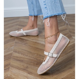 Ballerinas a maglie beige con fibbia 2