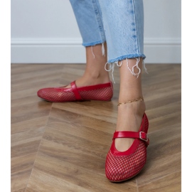 Ballerine a maglie rosse con fibbia rosso 2