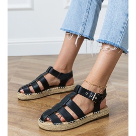 Espadrille nere costruite -in sandali nero 1