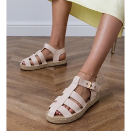 Beige espadrilles costruita -in sandali 1