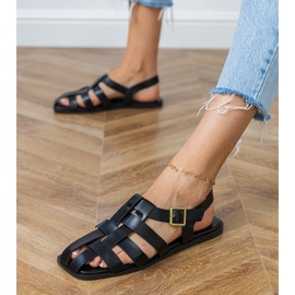 Gladiatore sandali neri costruito nero 2