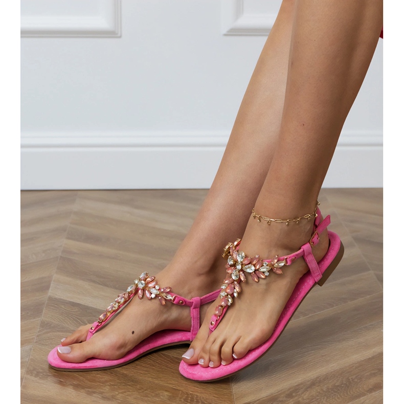 Sandali rosa giapponesi con cristalli 2