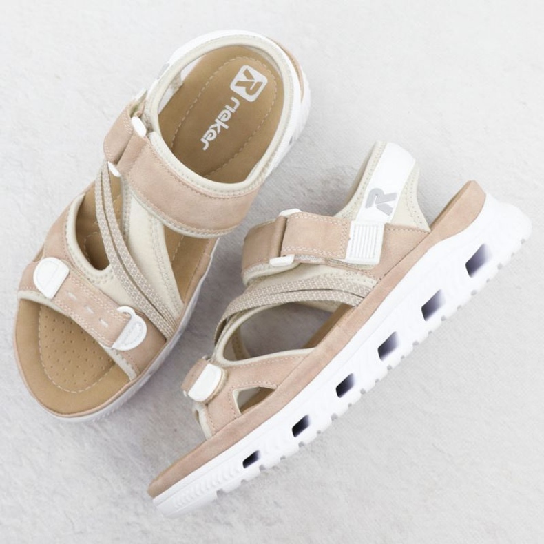 Sandals femminile Rieker 64064-31 beige rosa 1
