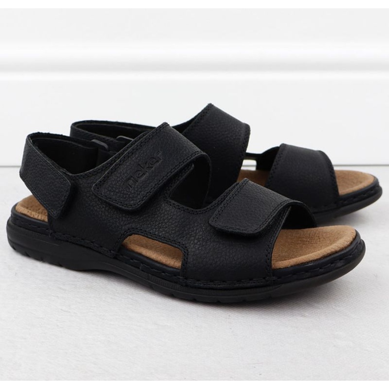 Sandali maschili Rieker 25558-01 Nero 1