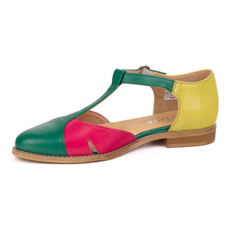 Olivier Sandali in pelle femminile 4240/35 Ziel/Roz/Zol verde 1