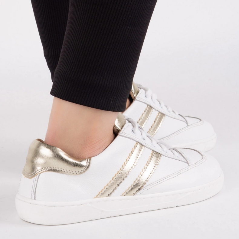 Sneaker Kaia Olivier da donna a piedi nudi - scarpe in pelle bianca bianco 1
