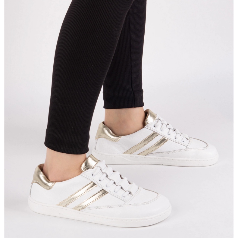 Sneaker Kaia Olivier da donna a piedi nudi - scarpe in pelle bianca bianco 2