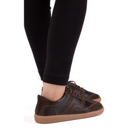 Scarpe in pelle da donna a piedi nudi olivier eliza marrone scuro 1