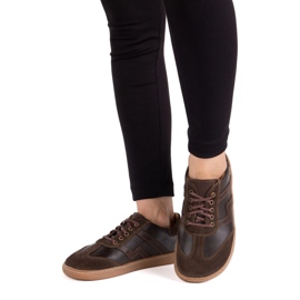 Scarpe in pelle da donna a piedi nudi olivier eliza marrone scuro 2