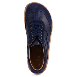 Scarpe in pelle da donna a piedi nudi Olivier Eliza Navy Blue 1