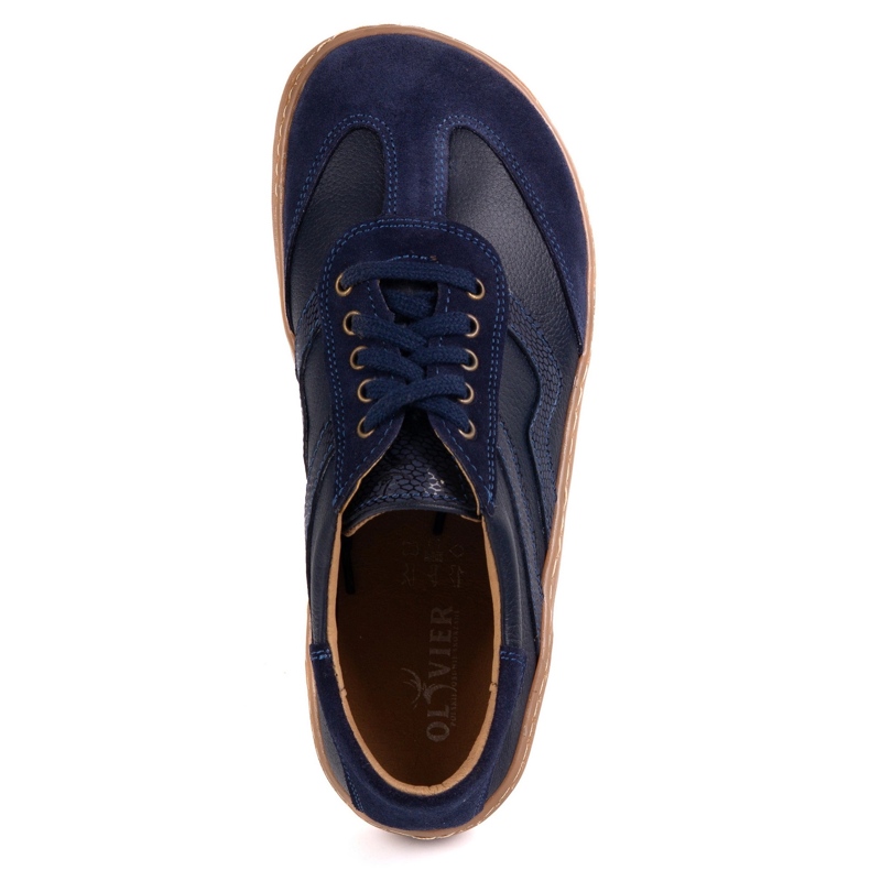 Scarpe in pelle da donna a piedi nudi Olivier Eliza Navy Blue 1