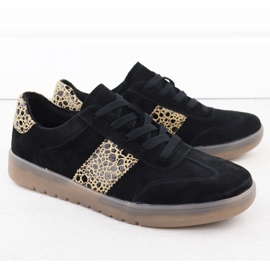 Sport in pelle da donna con stampa leopardata. Filippo DP6770 nero 2