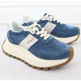 Scarpe in pelle su una spessa piattaforma blu filippo dp6785 2
