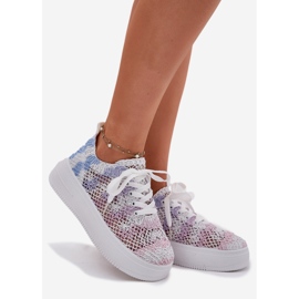 Sneaker femminili sulla piattaforma con un alcinetto multicolore 1