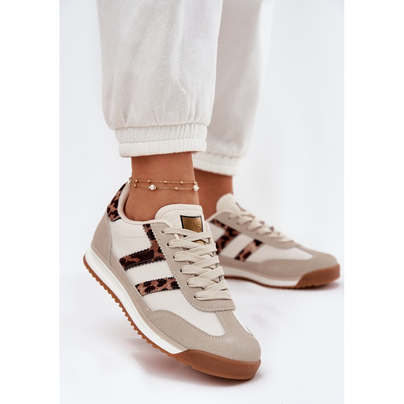 Sneakers Sneakers Stampa leopardo beige da donna 2