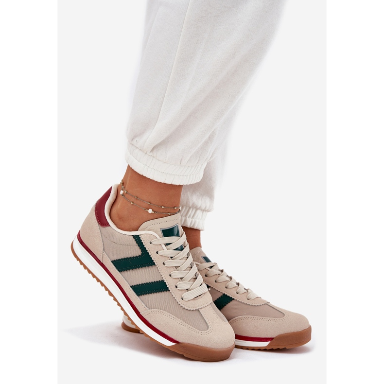 Sneaker da donne basse bombardamento oscuro beige 1