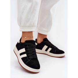EVento Sneaker femminili con ecologgia in pelle scamosciata nero 2