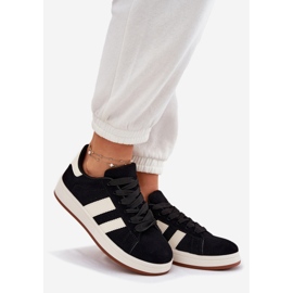 EVento Sneaker femminili con ecologgia in pelle scamosciata nero 1