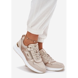 EVento Scarpe sportive in pelle da donna con serratura beige 1
