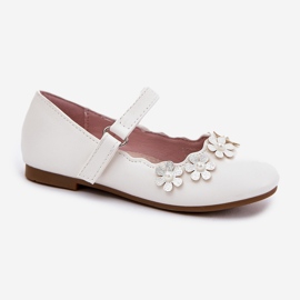 EVento Ballerine per bambini con fiori bianchi bianco 2